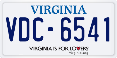 VA license plate VDC6541