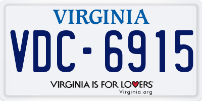 VA license plate VDC6915