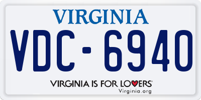 VA license plate VDC6940