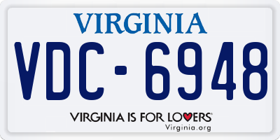VA license plate VDC6948