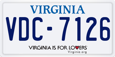 VA license plate VDC7126