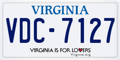VA license plate VDC7127