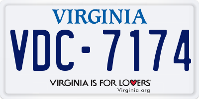 VA license plate VDC7174