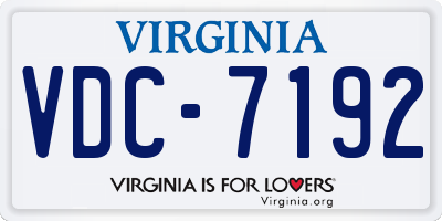 VA license plate VDC7192
