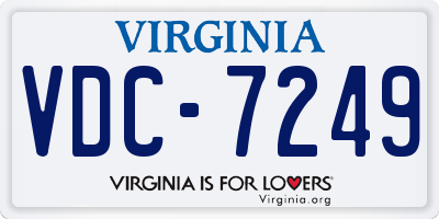 VA license plate VDC7249