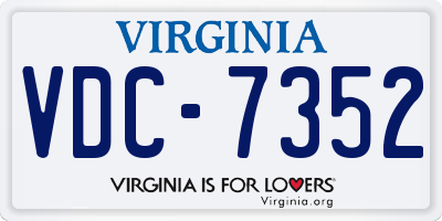 VA license plate VDC7352
