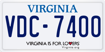 VA license plate VDC7400