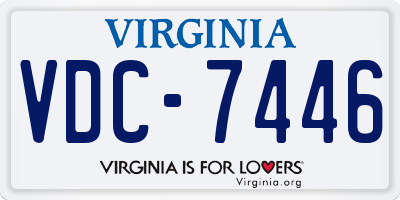 VA license plate VDC7446