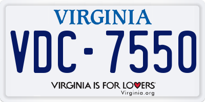 VA license plate VDC7550