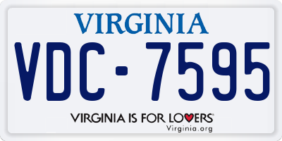 VA license plate VDC7595