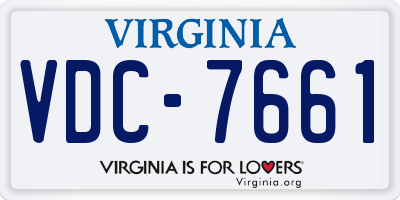 VA license plate VDC7661