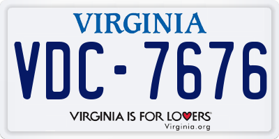 VA license plate VDC7676