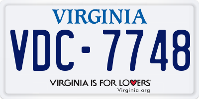 VA license plate VDC7748
