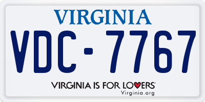 VA license plate VDC7767