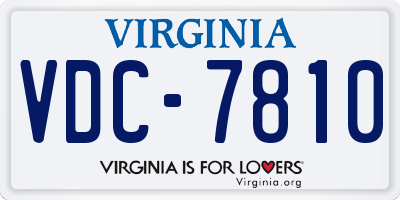 VA license plate VDC7810