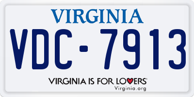 VA license plate VDC7913
