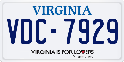 VA license plate VDC7929