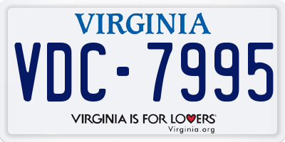 VA license plate VDC7995