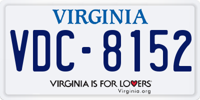 VA license plate VDC8152