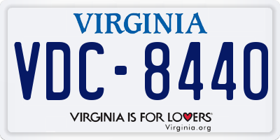 VA license plate VDC8440