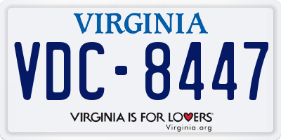 VA license plate VDC8447