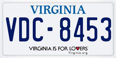 VA license plate VDC8453