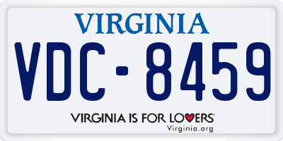 VA license plate VDC8459