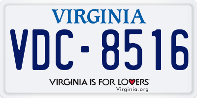 VA license plate VDC8516