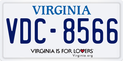 VA license plate VDC8566