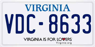 VA license plate VDC8633