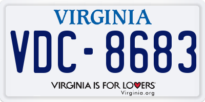 VA license plate VDC8683
