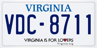 VA license plate VDC8711