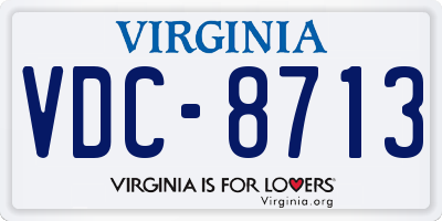 VA license plate VDC8713