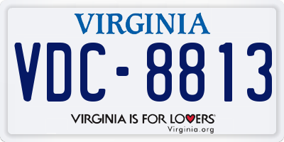 VA license plate VDC8813