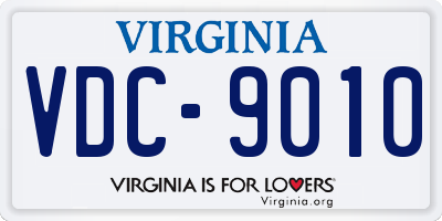 VA license plate VDC9010