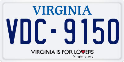 VA license plate VDC9150