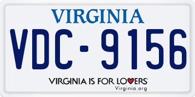 VA license plate VDC9156