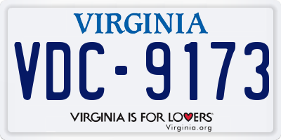 VA license plate VDC9173