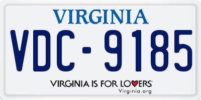 VA license plate VDC9185
