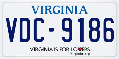 VA license plate VDC9186