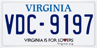 VA license plate VDC9197