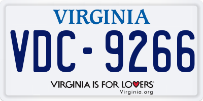 VA license plate VDC9266