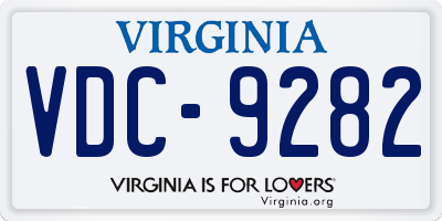 VA license plate VDC9282