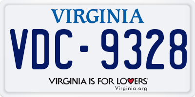VA license plate VDC9328