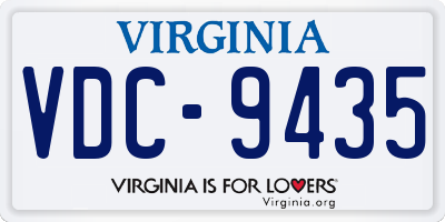 VA license plate VDC9435