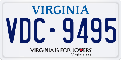 VA license plate VDC9495
