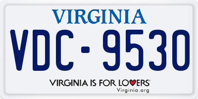 VA license plate VDC9530