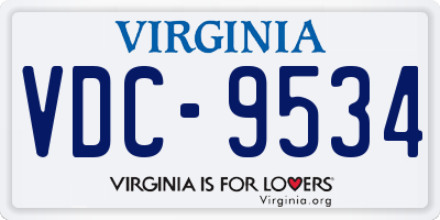 VA license plate VDC9534