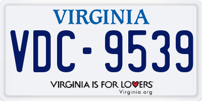 VA license plate VDC9539