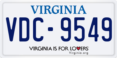 VA license plate VDC9549